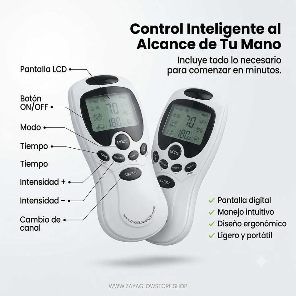 Masajeador Terapéutico de Pulso Digital | 8 Modos de Terapia